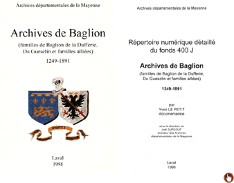 Archives de Baglion,
1249 - 1891